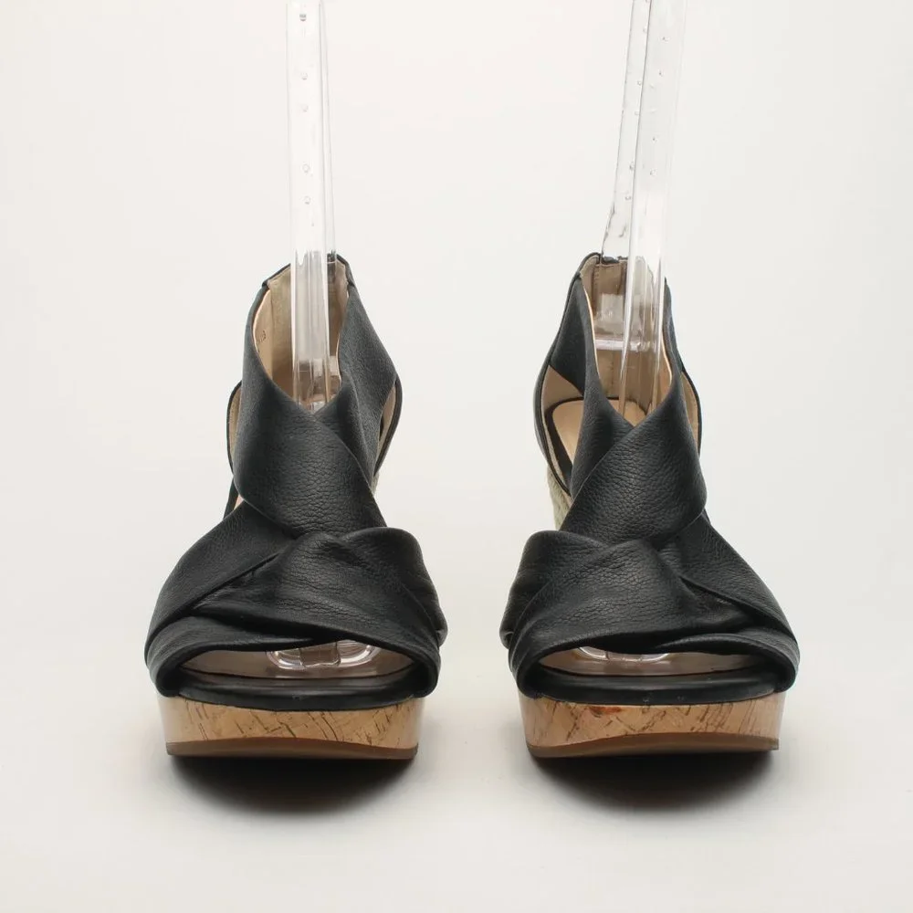 Cole Haan Crisscross Black Wedge Espadrille Sandle size 11B Like New - Picture 4 of 16